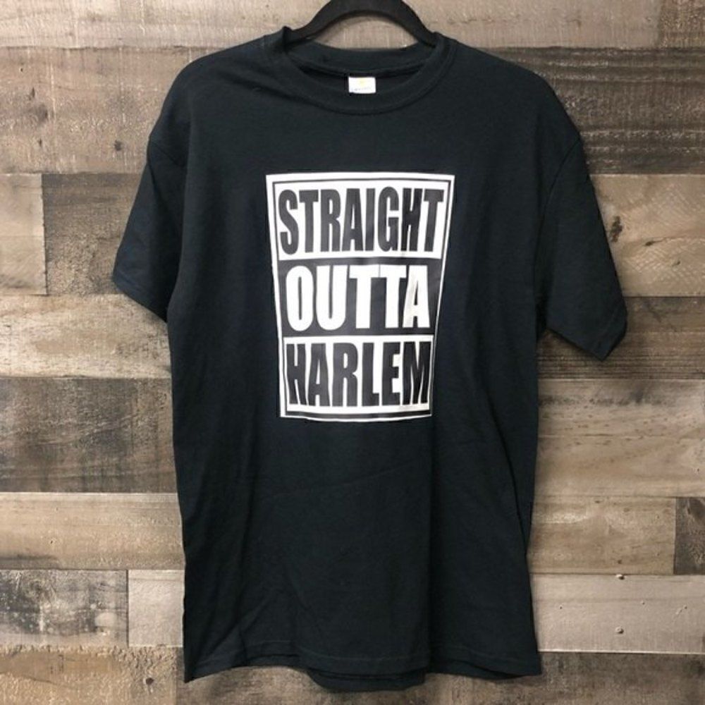 Straight outta Harlem mens t shirt black size M by Gildan
